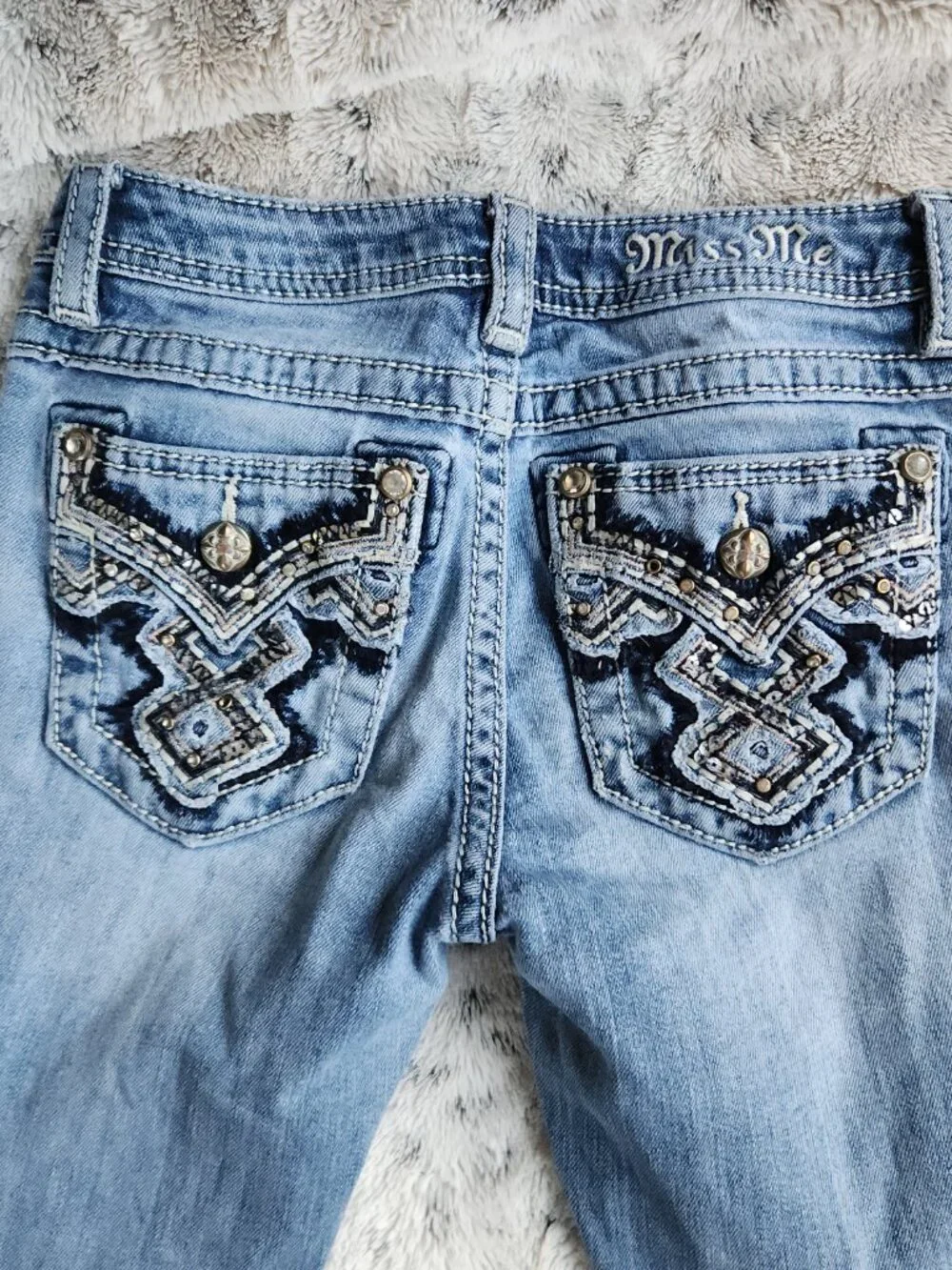 Miss Me Girls Low Rise Boot Cut Jeans - Size 14